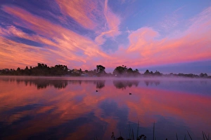 Sunrise over Lake Rotoroa, Hamilton, Waikato, North Island, New Zealand