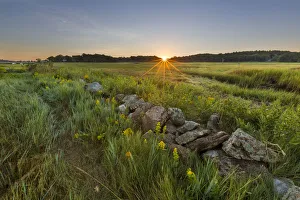 Tidal Prints: Sunrise over the salt marsh along the Essex River at the Cox Reservation in Essex