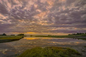 Refection Prints: Sunrise on slough of Silver Salmon Creek, Lake Clark National Park and Preserve, Alaska