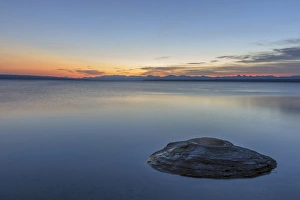 Ecosystem Prints: Sunrise over Yellowstone Lake. Yellowstone National Park. Wyoming