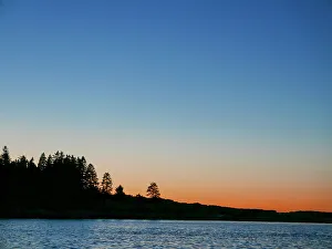Images Dated 15th November 2023: Sunset, Casco Bay, from water, Maine coast, summer