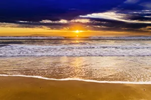 Coastal Scenic Prints: Sunset over the Channel Islands from San Buenaventura State Beach, Ventura, California