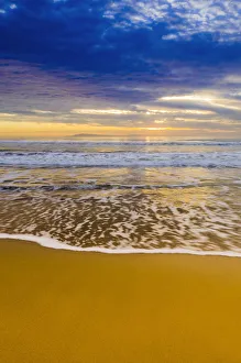 Surf Prints: Sunset over the Channel Islands from San Buenaventura State Beach