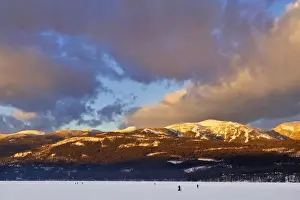 State Park Prints: Sunset clouds over Big Mountain from Whitefish Lake State Park in Whitefish, Montana, USA