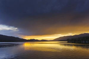 Whitefish Prints: Sunset clouds over Whitefish Lake in Whitefish, Montana, USA