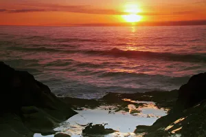 Seascape Prints: Sunset at Depoe Bay, Depoe Bay, Oregon, USA