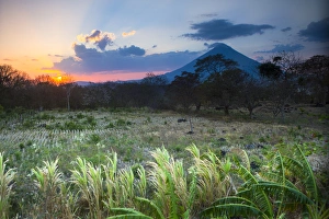 Sunray Prints: Sunset falls behind the Concepcion volcano on the Isla de Omatepe