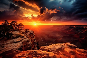Ai Generated Prints: Sunset over Grand Canyon. (AI Generated)