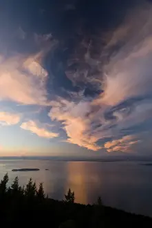 Sunset Island View from Mt. Constitution in Moran State Park, Orcas Island, Washington