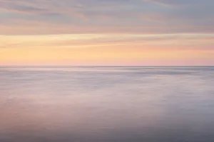Lake Superior Prints: Sunset over Lake Superior seen from beach at Whitefish Point, Upper Peninsula, Michigan