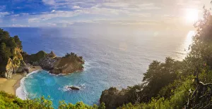 Mcway Falls Prints: Sunset, McWay Falls, Julia Pfeiffer Burns State Park, Big Sur, California, USA