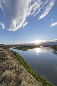Sun Ray Prints: Sunset on the Missouri River near Judith Landing