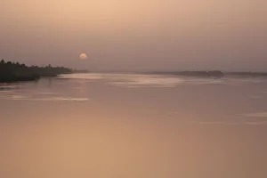 Sunset on the Nile. En Route to Luxor on the SS Sudan, Egypt