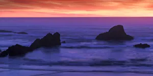 Sea Stack Prints: Sunset over the Pacifica Ocean from Seal Rock along the Oregon Coast