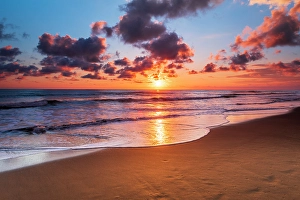 Costa Rica Prints: Sunset at Playa Matapalo, Puntarenas Province, Costa Rica