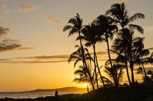 Hawaii Prints: Sunset at Poipu beach Kauai, Hawaii