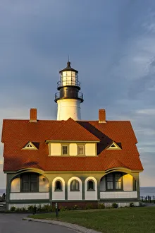 Portland Prints: Sunset at Portland Head Lighthouse in Portland, Maine, USA