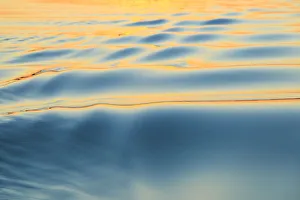 Blurred Prints: Sunset refecting on smooth surface, and small ripples, Moses Lake, WA, USA