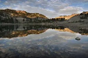Fresh Water Prints: Sunset reflections on Lake Helen, Lassen Volcanic National Park, Mount Lassen, California