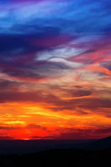 Cloudy Prints: Sunset over the San Bernardino Mountains, San Bernardino National Forest, California USA