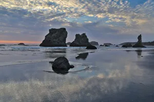 Sunset and sea stacks, Bandon, Oregon