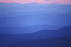 Sunset as seen from Lakes of the Clouds Hut in the White Mountains of NH. Lakes of the Clouds