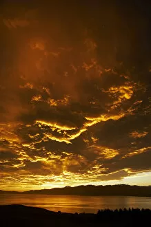 Sunset over South Bay, Kaikoura, Marlborough, South Island, New Zealand