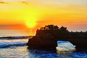 Bali Prints: Sunset at Tanah Lot Temple, Bali, Indonesia