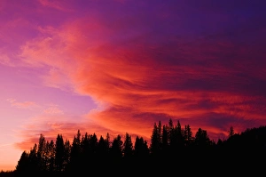 God Beam Prints: Sunset over Tuolumne Meadows, Yosemite National Park, California USA