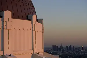 Jim Goldstein Prints: A sunset view of downtown Los Angeles from Griffith Observatory in Griffith Park
