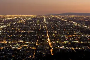 Flat Prints: A sunset view of Los Angeles from Griffith Observatory in Griffith Park