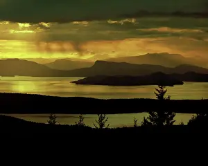 Majestic Prints: A sunset view from Orcas Island in the San Juan Islands of Washington looking across