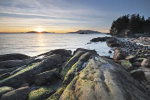 Agua Prints: Sunset at Wildcat Cove, looking out to Samish Bay and the San Juan Islands