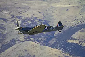 Plane Prints: Supermarine Spitfire - British and allied WWII Fighter Plane, Wanaka, South Island