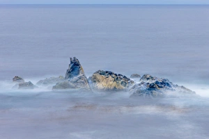 Environmentalism Prints: Surf on Rocks. Garrapata State Park, Big Sur, California, US