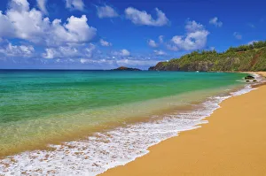 Saltwater Prints: Surf, sand and blue green waters at Secret Beach (Kauapea Beach)