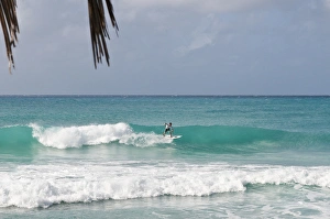 West Indies Prints: Surfers at Enterprise Point Barbados, Caribbean