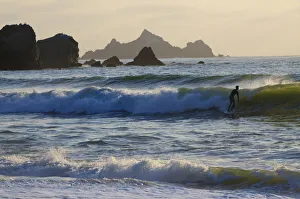 Surfer Prints: Surfing Rockaway Beach, Pacifica, California, USA