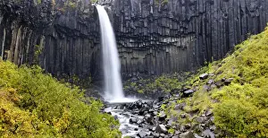 Basalt Prints: Svartifoss (Black Fall), a 20m waterfall surrounded by hanging hexagonal basalt columns