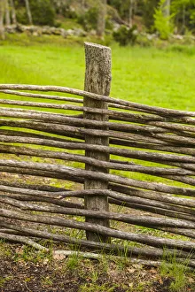 Sweden, Bohuslan, Tanumshede, traditional architecture, wood fence