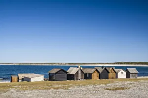 Sweden, Faro Island, Kursviken, coastal farmers fishing shacks
