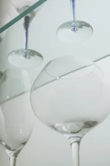 Europe Prints: Sweden, Glasriket, Kingdom of Glass area, Vaxjo, display of locally produced glassware