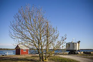 Gotland Prints: Sweden, Gotland Island, Blase, former lime factory, steam shovel