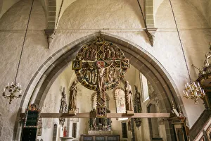 Crucifix Prints: Sweden, Gotland Island, Oja, Oja church, crucifix (Editorial Use Only)