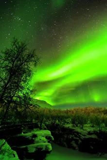 Aurora Prints: Sweden, Norrbotten, Abisko. Aurora Borealis (Northern Lights) over Abisko Canyon