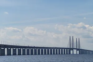 Sweden, Scania, Malmo, Oresund Bridge, longest cable-tied bridge in Europe