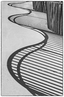 Skane Prints: Sweden, Scania, Malmo, Rorsjokanalen canal bridge, shadow pattern