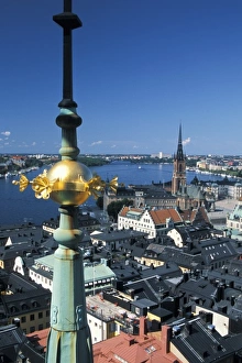 Water Way Prints: Sweden, Stockholm. Old town (gamla stan), waterfront