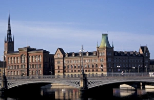 Water Way Prints: Sweden, Stockholm, Riddarholmen. The Vasa Bridge