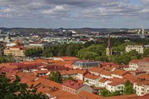 Sweden, Vastragotland and Bohuslan, Gothenburg, high angle city view from the Skansparken
